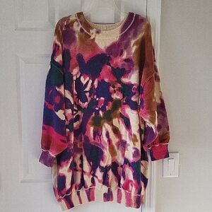 Natural Life Multicolor Tie-Dye Sweater Size L/XL 100% Cotton